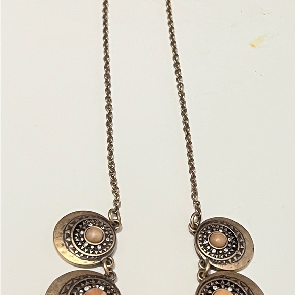 Vintage Bronze Elegant Gold and Black Statement Boho Aztec Necklace - Picture 2 of 5